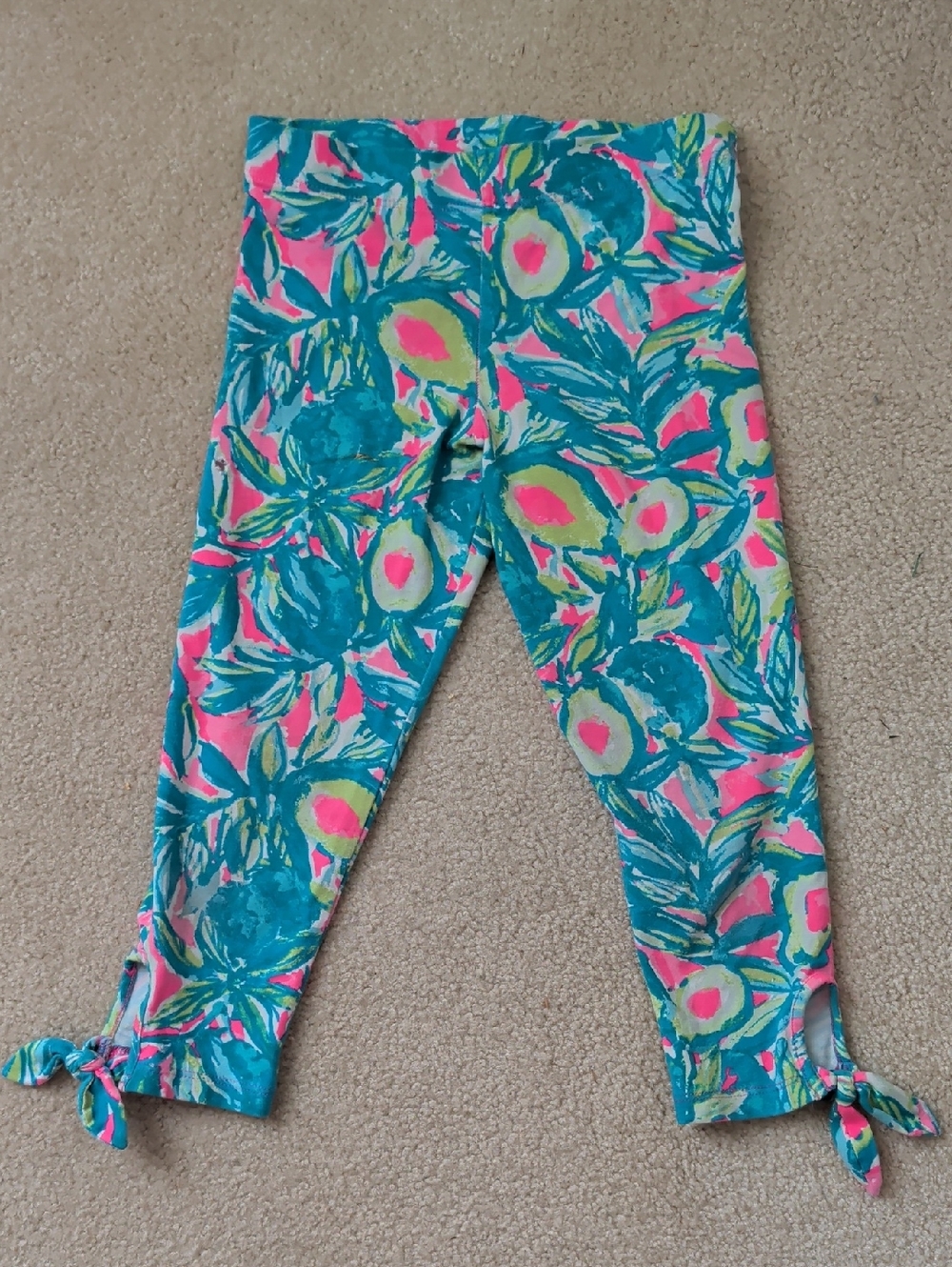 Lilly Pulitzer Tropical Tie-Hem Leggings - Blue, Pink & Green